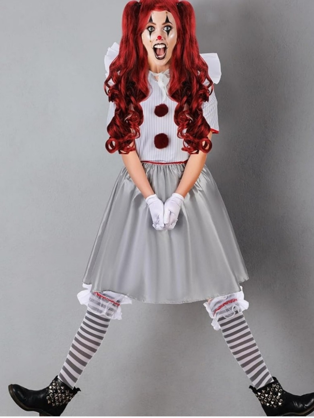 Women’s Creepy Evil Clown Halloween Costume Size Medium